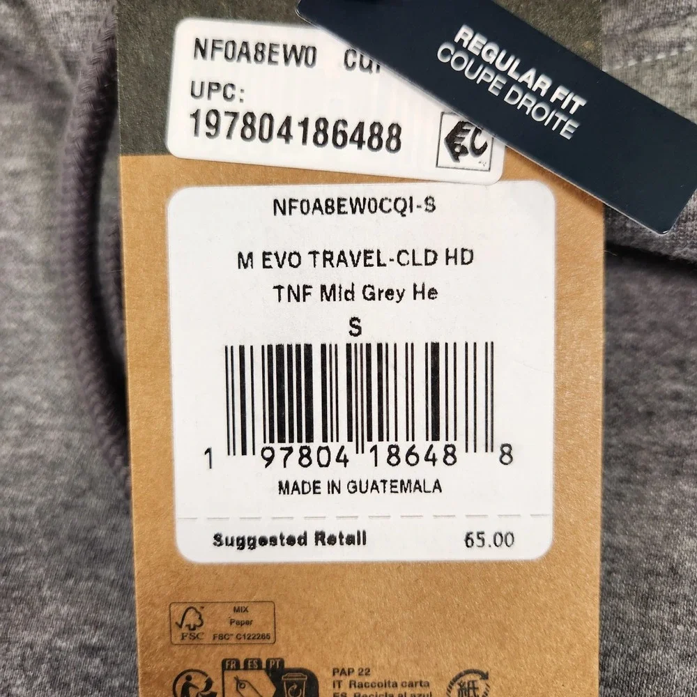 The North Face Hoodie Mens Small Gray Fleece Pullover Travel Cloud Graphic NWT